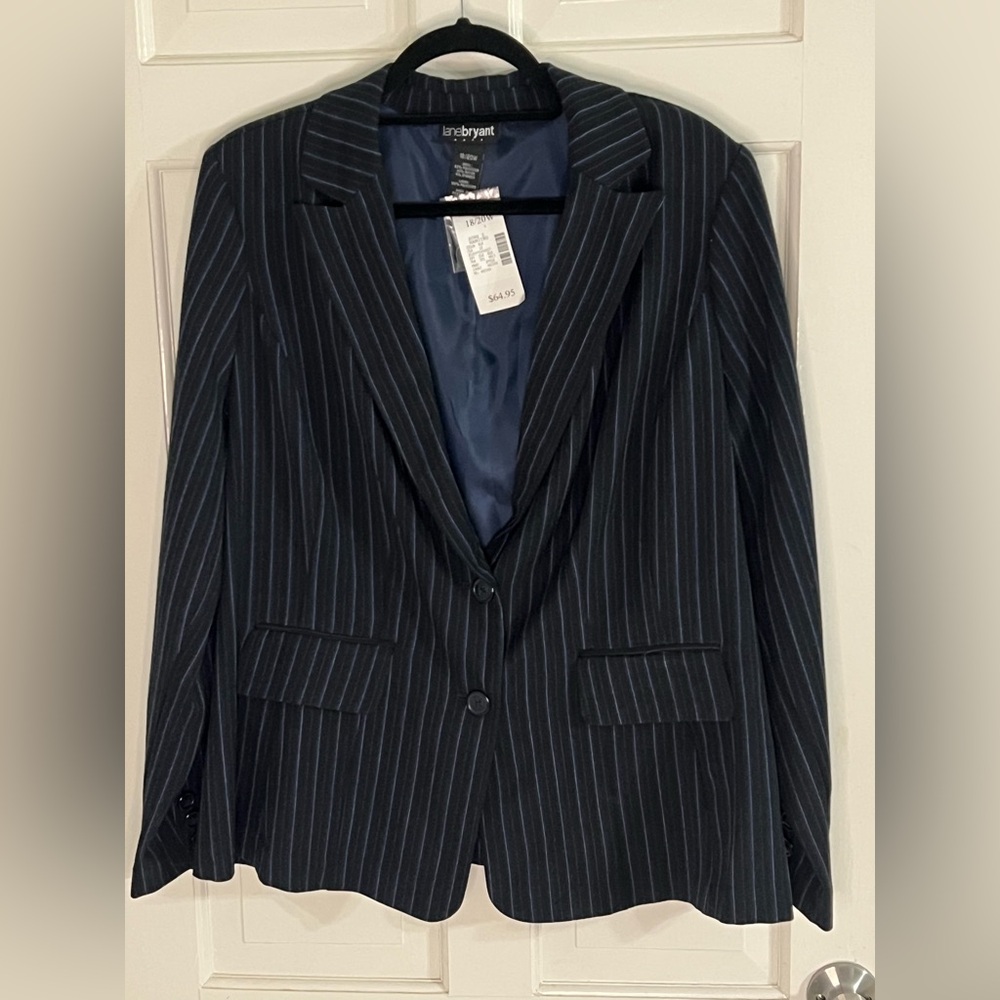 Lane Bryant Charcoal Pinstripe Blazer